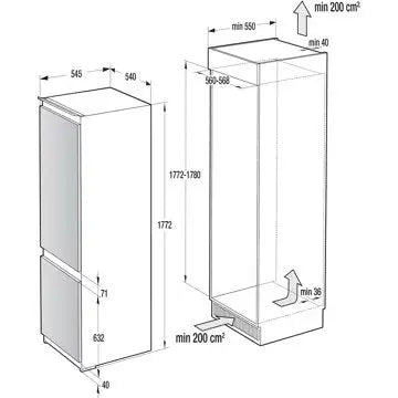 Réfrigérateur combiné encastrable 							GORENJE				NRKI418EP1