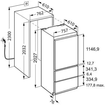 Réfrigérateur combiné encastrable 							LIEBHERR				ECBN5066-23 BioFresh